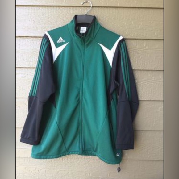 Adidas Vintage Y2K 2000s Green Soccer Volleyball Light Designer Track Jacket XL - Picture 14 of 16